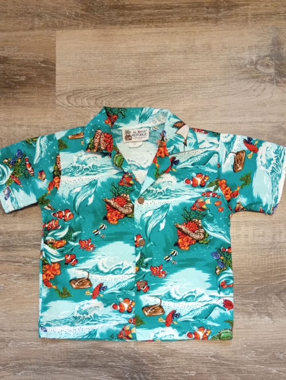 Aloha Republic Under The Sea Kids Tropical Button Down Shirt Size 2T